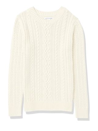 Amazon Essentials + Fisherman Cable Long-Sleeved Crewneck Sweater