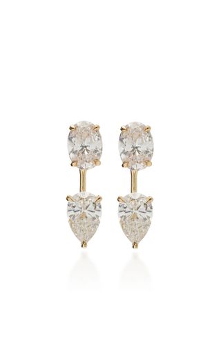 Vrai + Pear Drop 14k Gold Vrai Created Diamond Ear Jackets