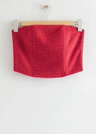 & Other Stories + Tweed Bustier Cropped Top