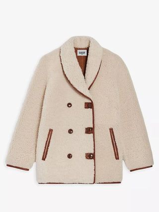 Claudie Pierlot + Fanfan reversible suede and shearling-blend coat
