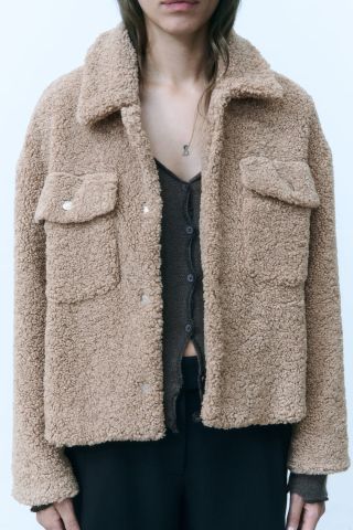 Zara + Faux Shearling Jacket