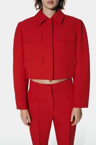 Zara + Cropped Blazer with Pockets