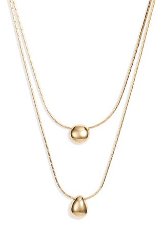 Nordstrom + Demi Fine Double Droplet Layered Necklace