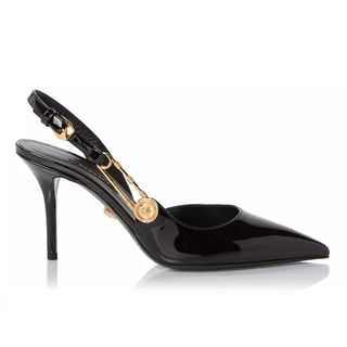 Versace + Pointed Toe Slingback High Heel Pumps