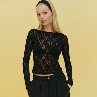 Reformation + Adriano Lace Knit Top
