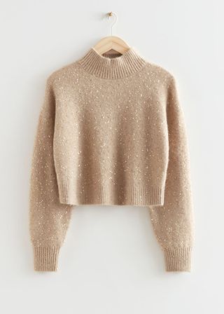 & Other Stories + Floral Sequin Knit Sweater