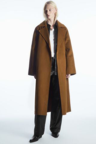 COS + Belted Double-Face Wool Coat