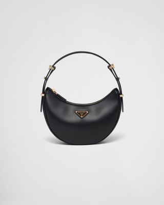 Prada + Arqué Leather Shoulder Bag in Black