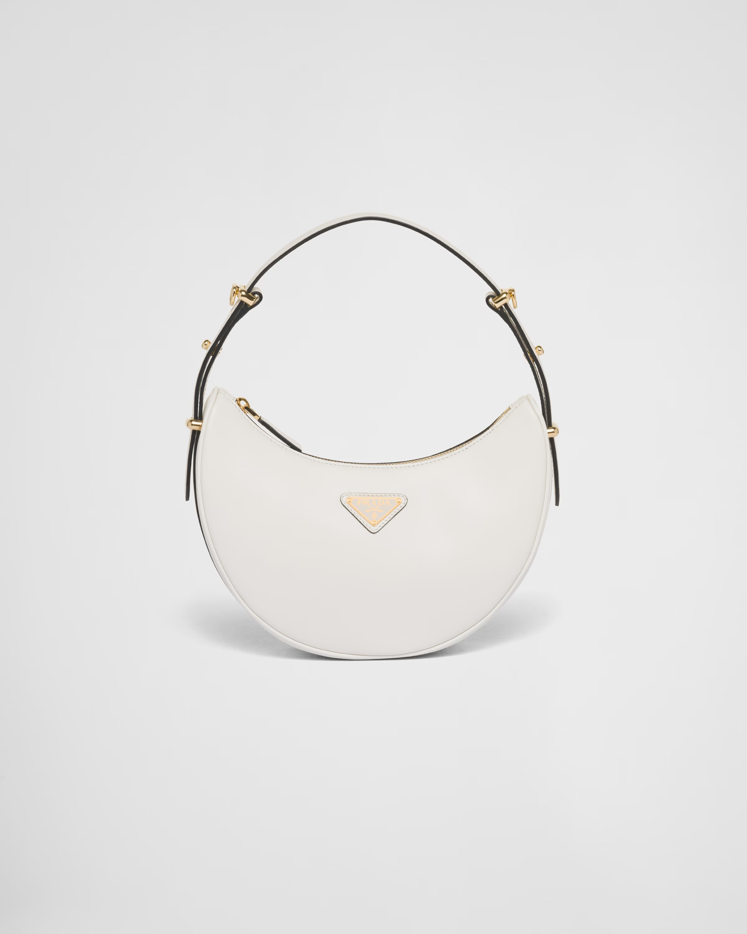 Prada + Arqué Leather Shoulder Bag in White