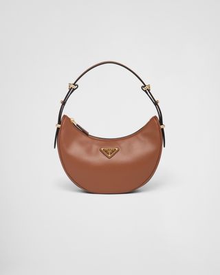Prada + Arqué Leather Shoulder Bag in Congac
