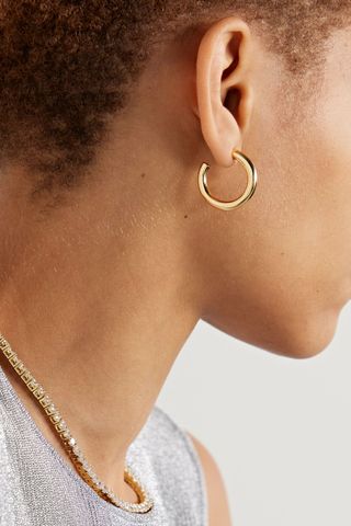 Jennifer Fisher + Micro Lilly Gold-Plated Hoop Earrings