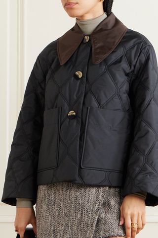Ganni + Two-Tone Quilted Ripstop Jacket