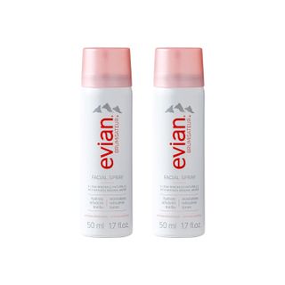 Evian + Facial Spray Travel Duo 1.7 Fl Oz (Pack of 2)