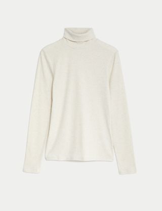 M&S Collection + Cotton Blend Ribbed Top