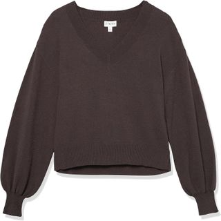 The Drop + Bell-Sleeve Deep V-Neck Supersoft Sweater
