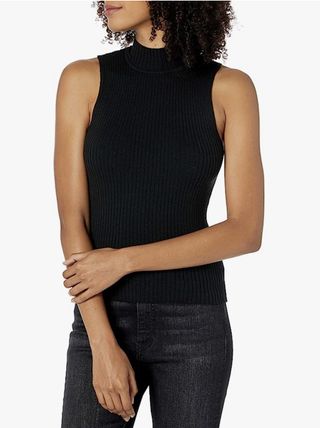 The Drop + Sleeveless Mock-Neck Rib Sweater