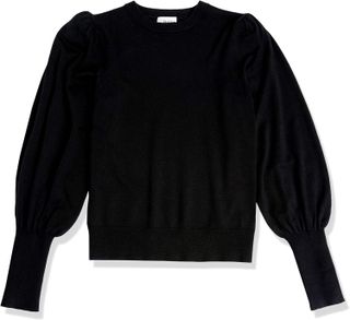 The Drop + Padded-Shoulder Balloon-sleeve Crewneck Sweater