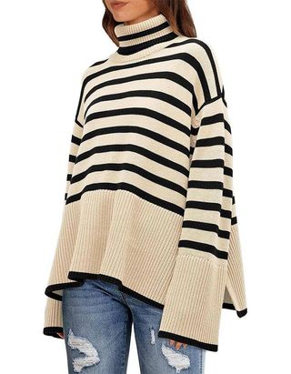 Lillysory + Oversized Turtleneck Trendy Sweater