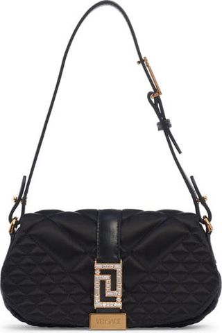 Versace + Mini Greca Goddess Quilted Satin Top Handle Bag
