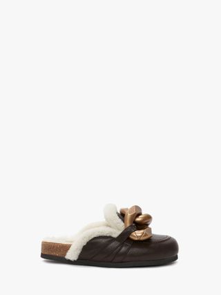 JW Anderson + Chain Loafer Shearling Mules