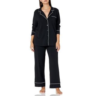 Amazon Essentials + Women's Cotton Modal Long-Sleeve Shirt and Full-Length Bottom Pyjama Set (Available in Plus Size)