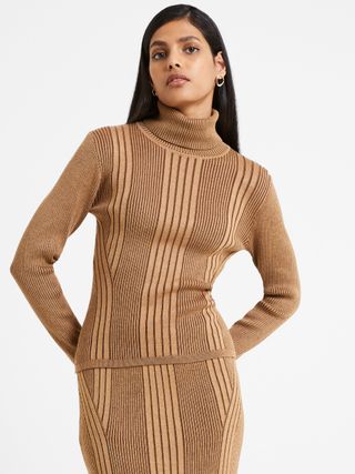 French Connection + Mari Knit Roll Neck Jumper