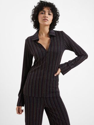 French Connection + Paula Lurex Stripe Top