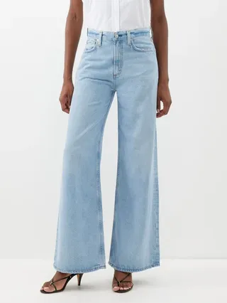 Citizens of Humanity + Paloma Distressed Wide-Leg Jeans