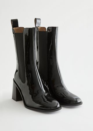 & Other Stories + Heeled Leather Chelsea Boots