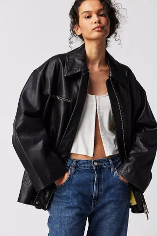 Free People + We The Free Oracle Leather Jacket