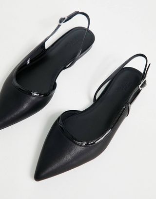 Asos Design + Lane Slingback Ballet Flats in Black