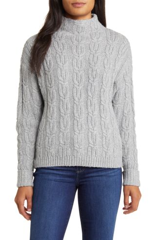 Caslon + Cable Knit Funnel Neck Sweater