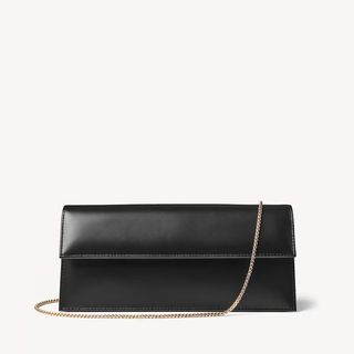 Aspinal of London + Ava Clutch in Smooth Black