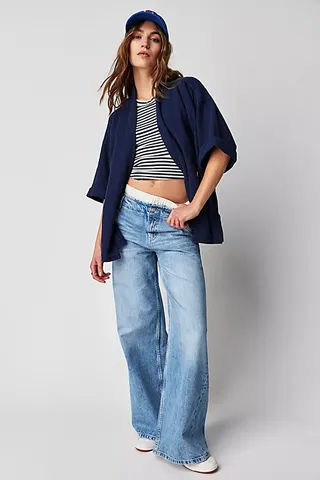 We the Free + Harlow Mid-Rise Wide-Leg Jeans