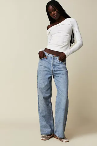 Agolde + Low-Rise Baggy Jeans