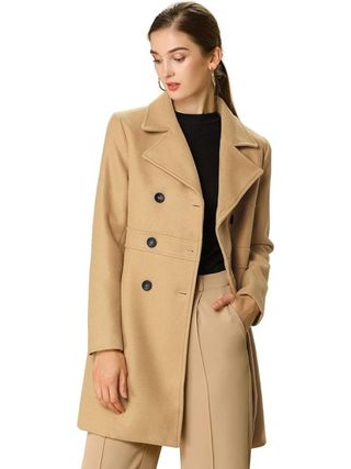 Allegra K + Double Breasted Coat