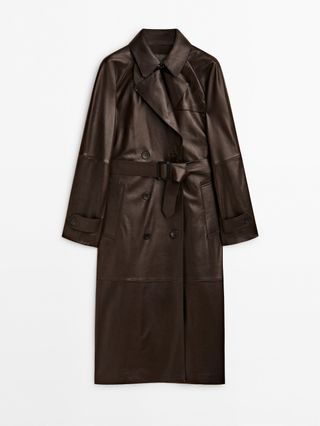 Massimo Dutti + Nappa Leather Trench Coat