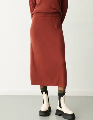 Marks & Spencer + Knitted Midi A-Line Skirt