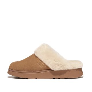Fitflop + Gen-FF Shearling-Collar Suede Slippers