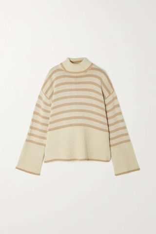 Toteme + Striped Wool-Blend Turtleneck Sweater