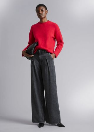 & Other Stories + Relaxed Fit Knitted Jumper in Red