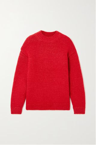 Jacquemus + Pavane Oversized Alpaca-Blend Jacquard Sweater in Red