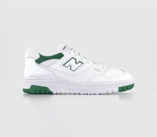 New Balance + Bb550 Trainers Whte White Green