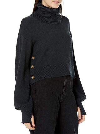 The Drop + x @lucyswhims Side Button Cropped Turtleneck Sweater