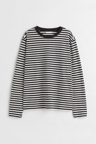 H&M + Long-Sleeved Cotton Jersey Top