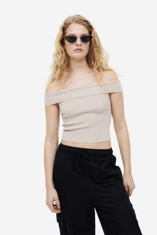 H&M + Sleeveless Off-the-Shoulder Top