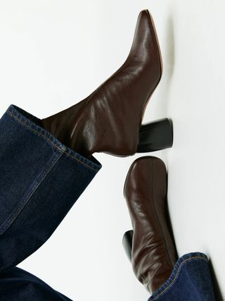 Arket + Stretch-Leather Sock Boots