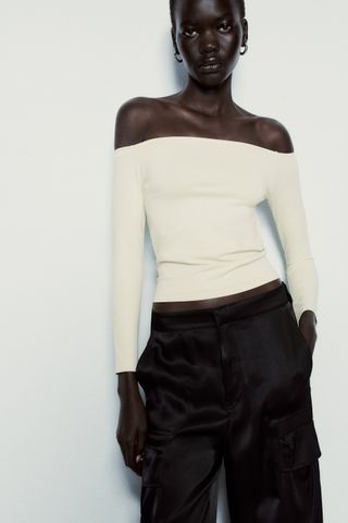 Zara + Off-the-Shoulder Seamless Top