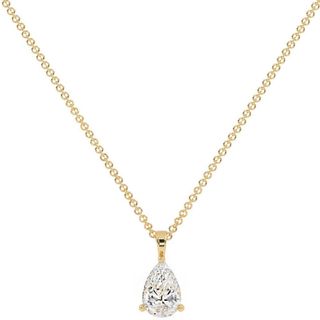 Shiree Odiz + 0.70 Carat F-VS IGI Lab Created Pear Diamond Pendant Necklace 14K Yellow Gold