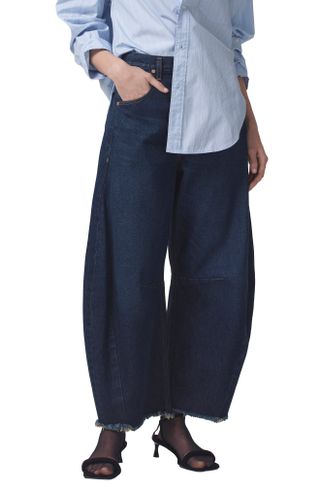 Citizens of Humanity + Horseshoe High Waist Chew Hem Crop Barrel Jeans